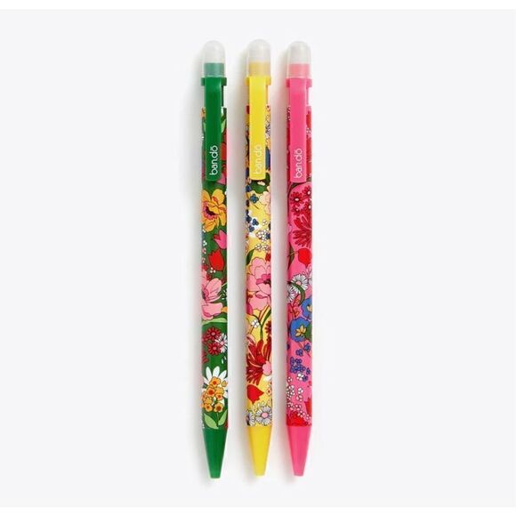 Ban.do Mechanical Pencils Floral Print Set of 3 NIB colorful stationary - Picture 4 of 4